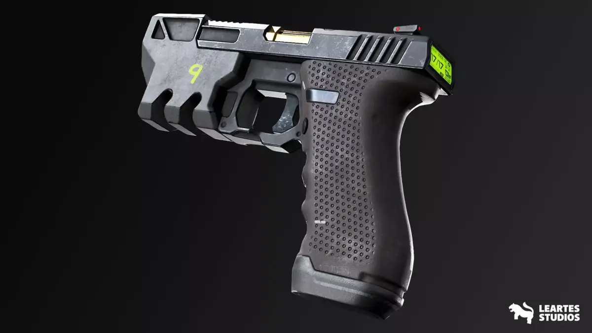 Cyberpunk Handguns Low-poly 3D model