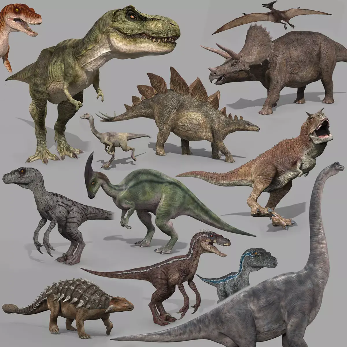 Colossal Dinosaur Pack 8K - fully animated 3D model