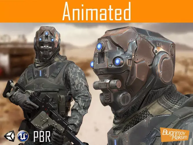 Character Soldier Low-poly 3D model