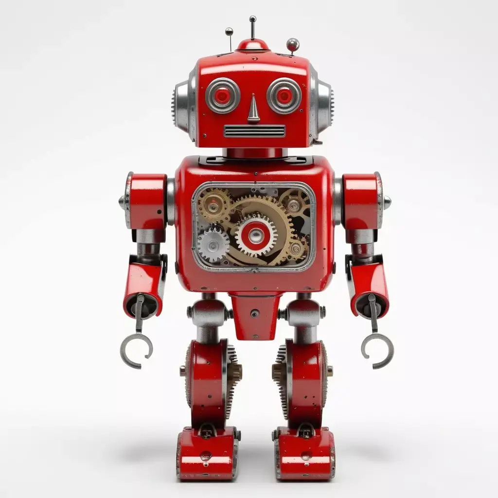 Classic Red Toy Robot 3D model