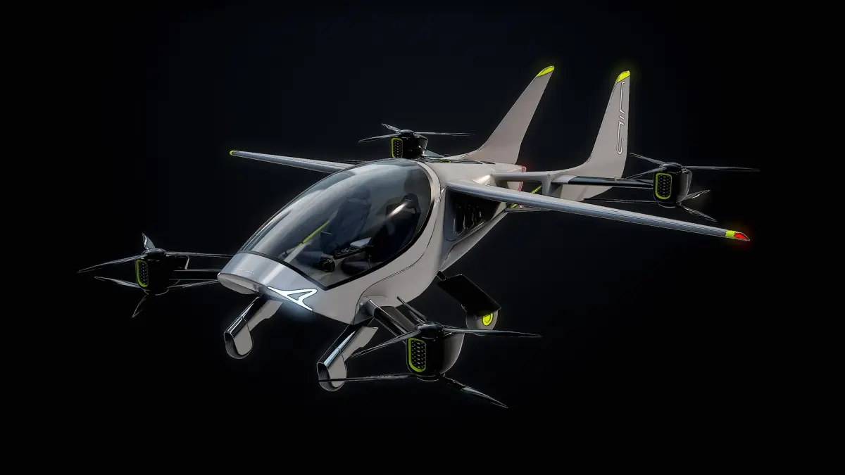 Flying Car eVTOL Air One Black PBR 3D model