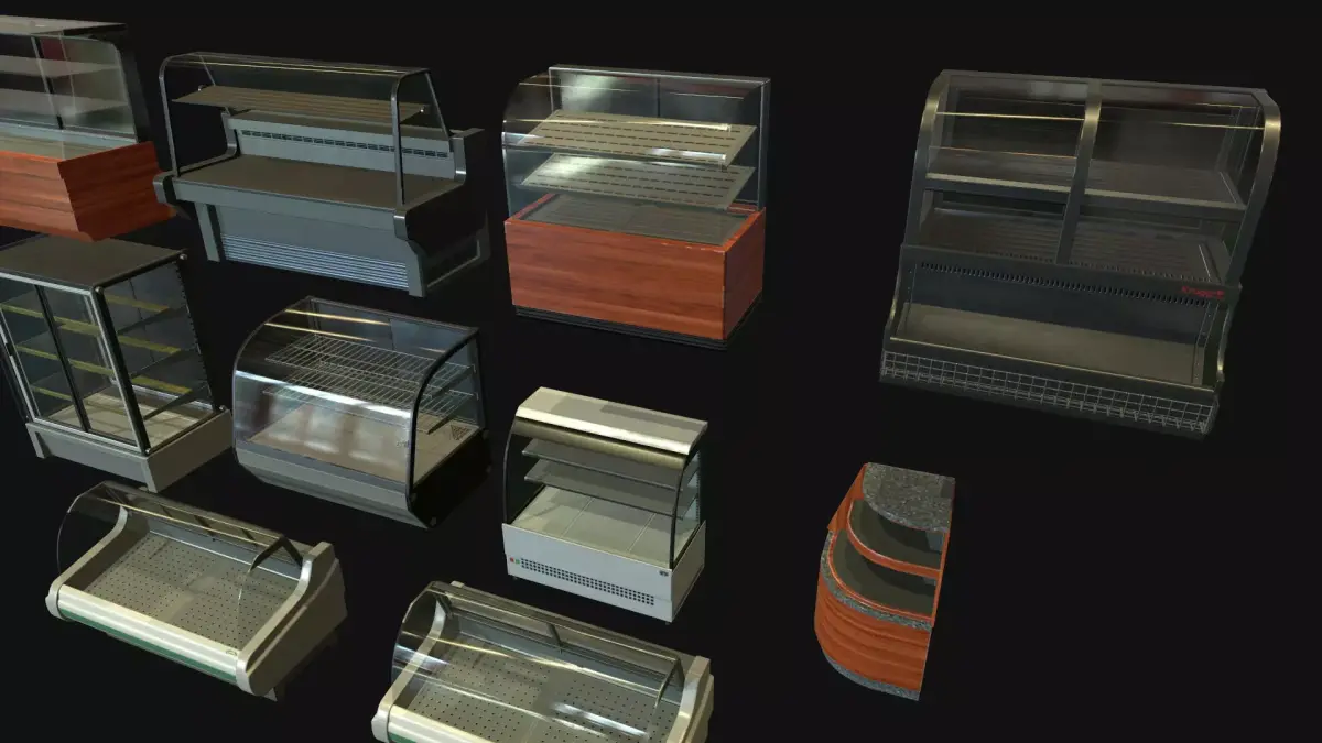 Commercial Food Display counters Low-poly 3D model