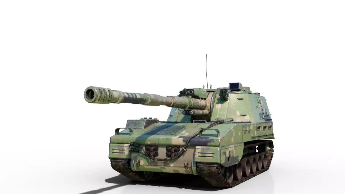 4 coatings of PLA Army PLZ45A4 155mm self-propelled howitzer Low-poly 3D model