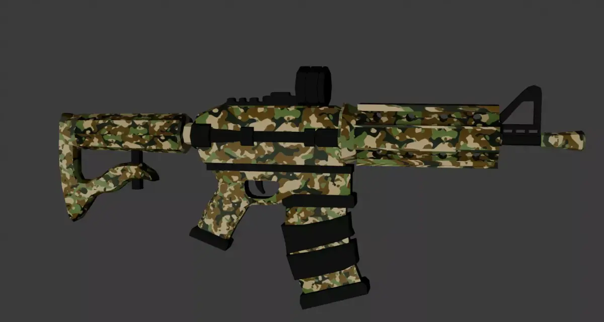 M416 gun with army color 3D model