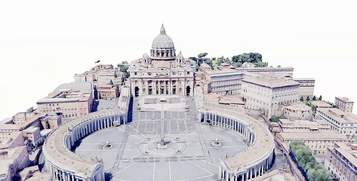St Peters Square-San Pietro- Vatican Low-poly 3D model