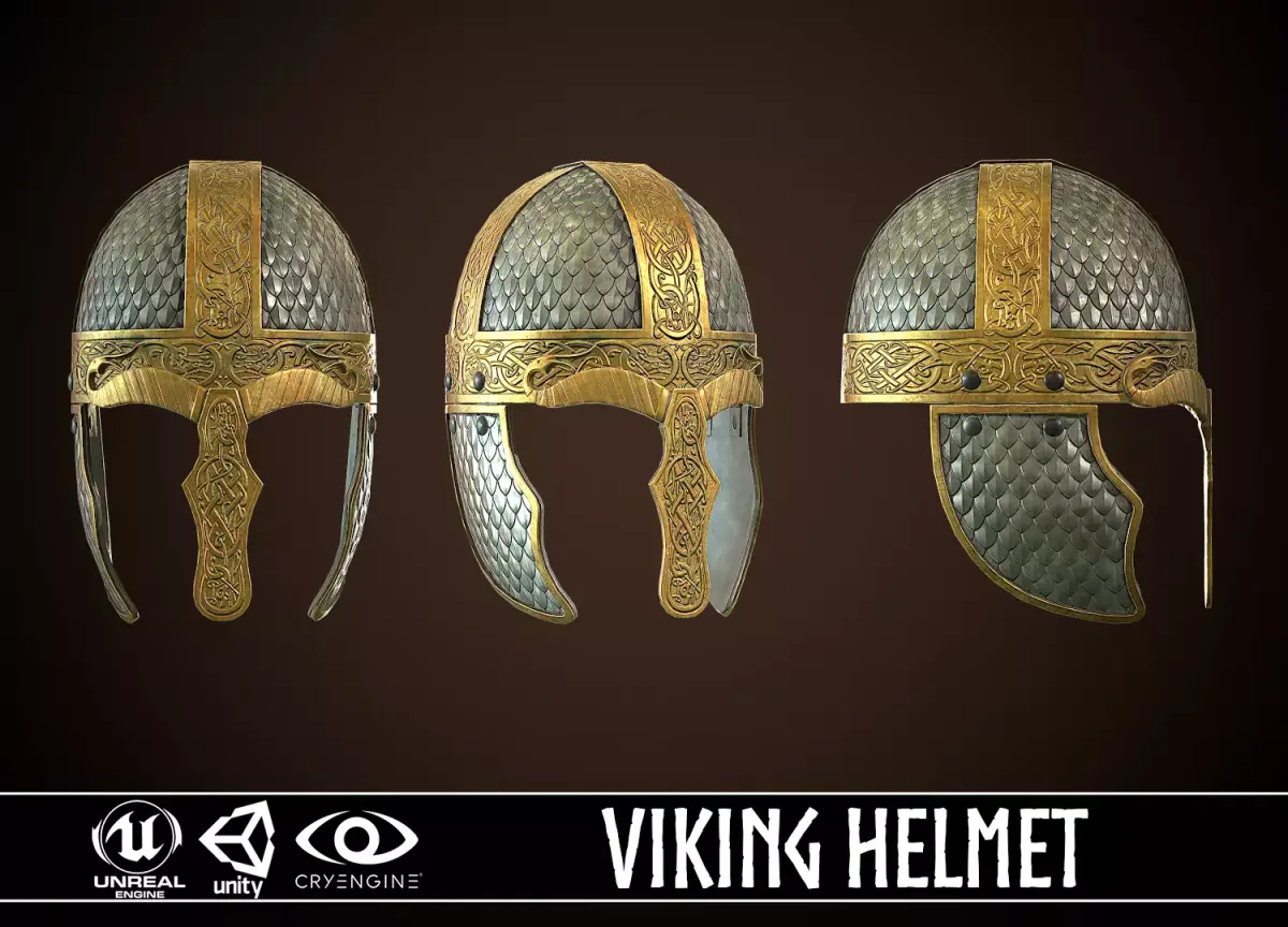 Viking Helmet 02 Low-poly 3D model