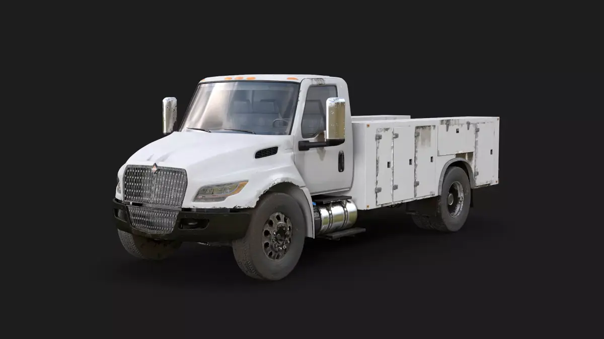 International MV Service Truck Rusted 3D model