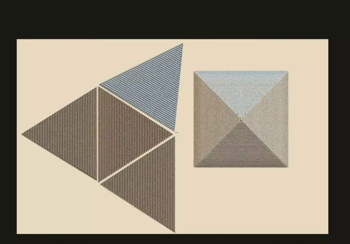 Egyptian Pyramid Flat 4-Part 3D Printable Model for CNC Carving Free 3D print model