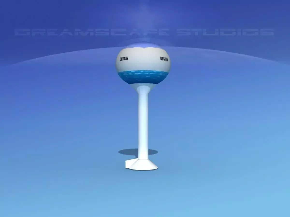 Modern Water Tower 3D model