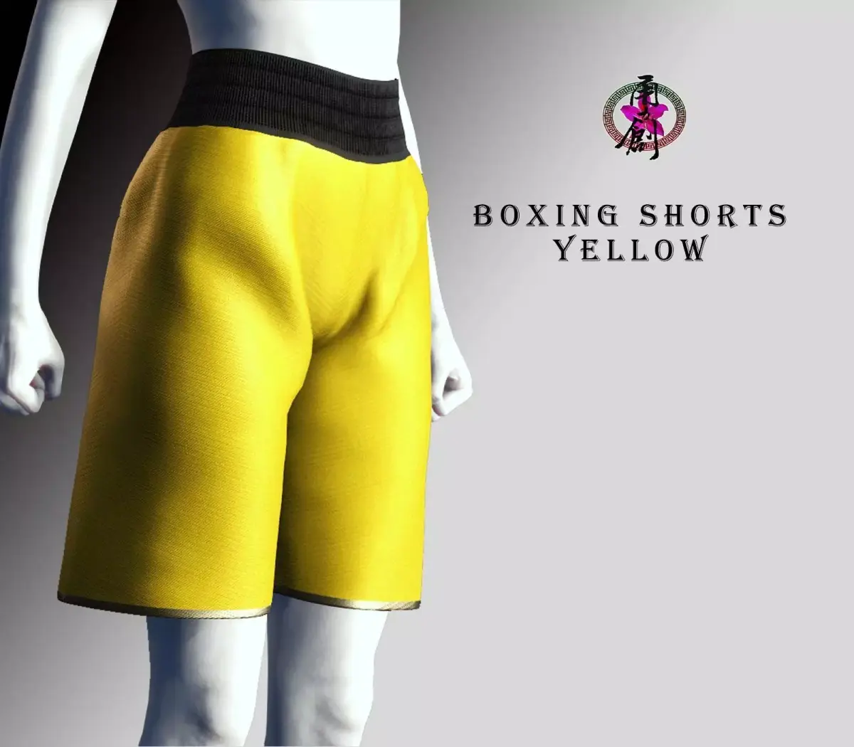 Boxing Shorts - Yellow Low-poly 3D model