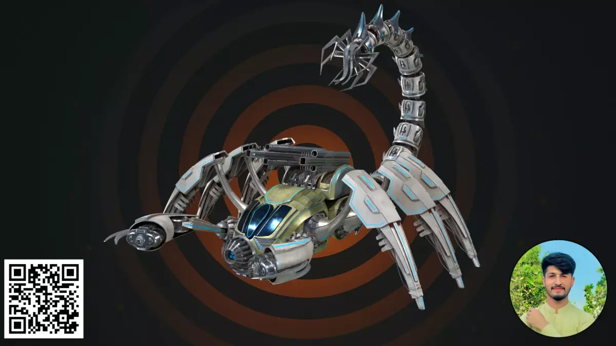 Cyber-Scorpion Heavy Assault Mech - Stingray Class Sentinel 3D model