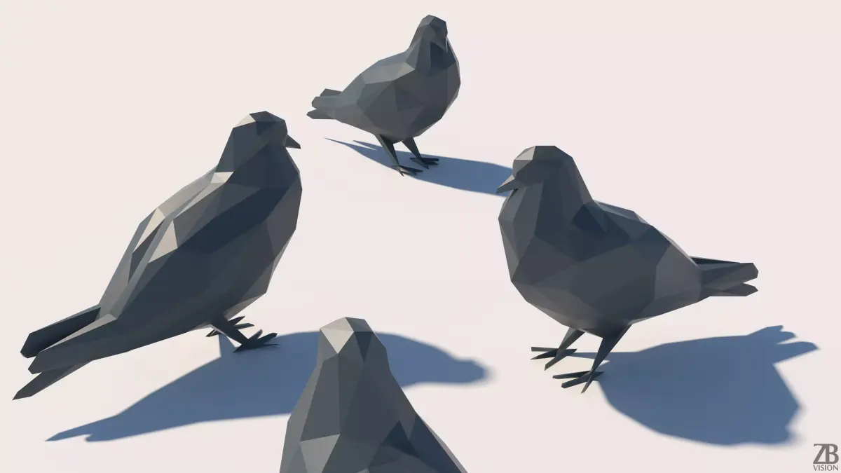 Lowpoly Pigeon 001 3D model