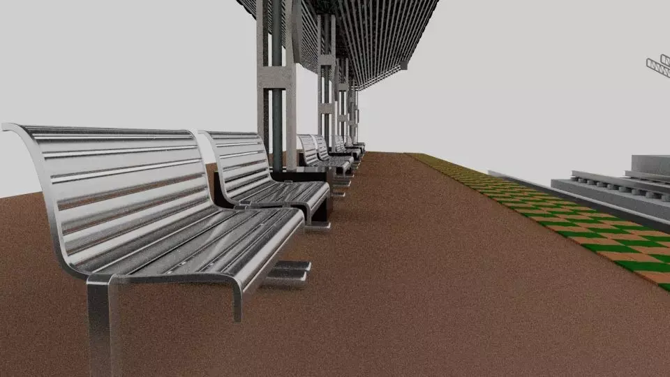Indian Railway Station Low-poly 3D model