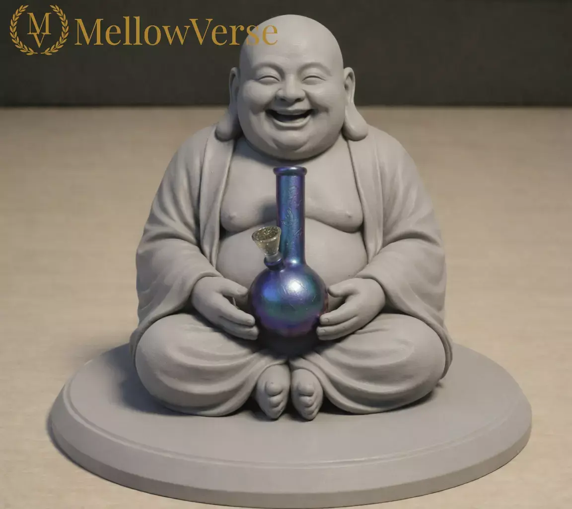 Laughing Buddha Herb Grinder-2-Part Magnetic Grinder-MellowVerse 3D print model