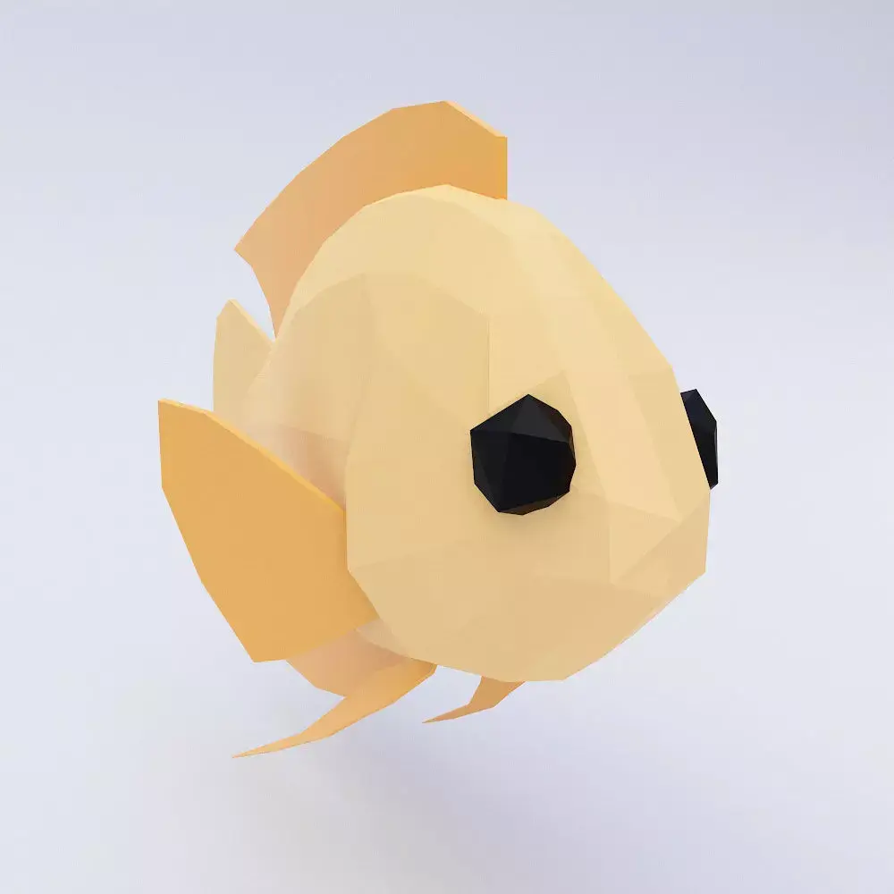 Severum Banded cichlid fish 3d model  Low-poly 3D model