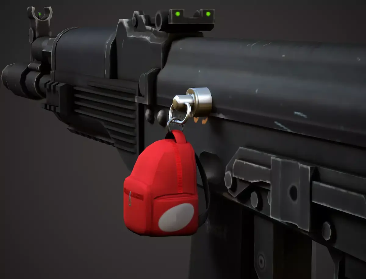 Backpack Weapon Charm - Low Poly Game Ready Low-poly 3D model