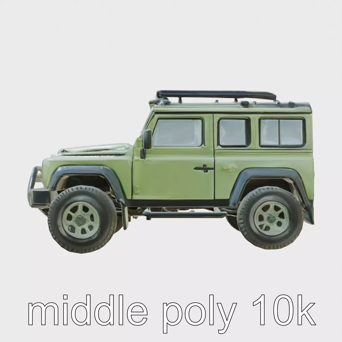 Offroad Adventure Vehicle in Earthy Green Low-poly 3D model