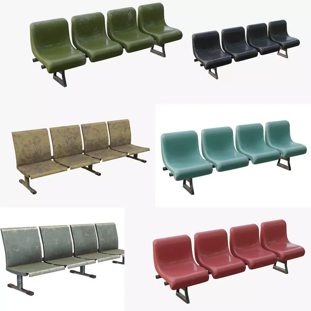 Super Airport Waiting Room Seats Collection 3D Model Pack purchase