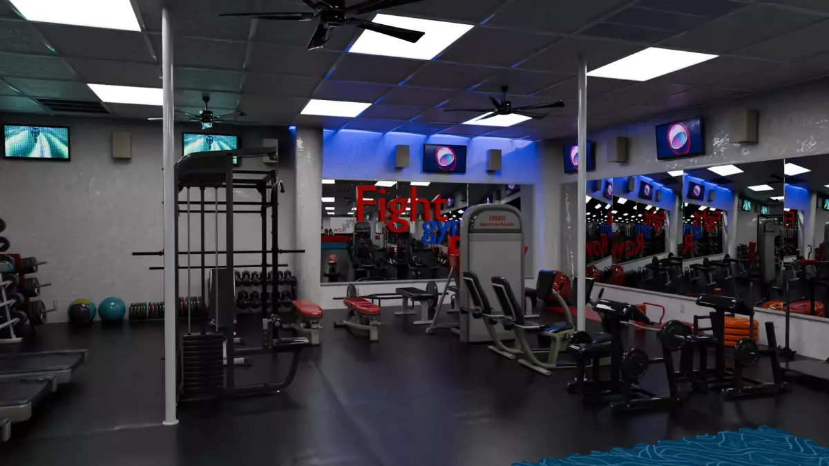 Modern Gym Interior Design Low-poly 3D model