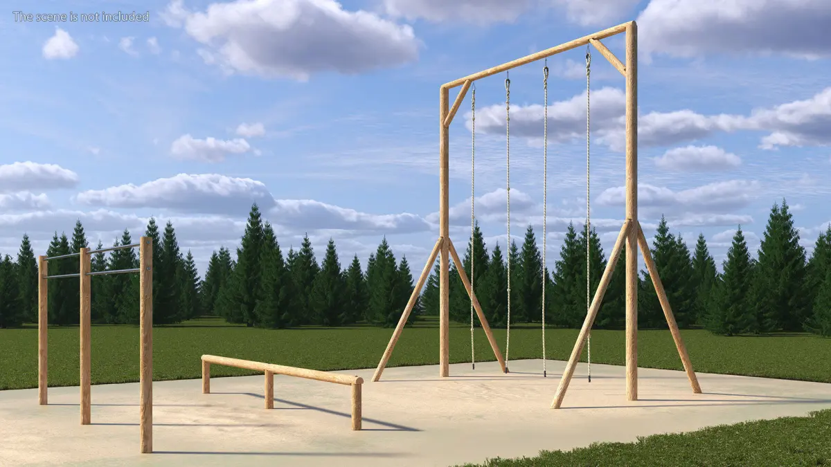 Training Crossbar with Ropes 3D model