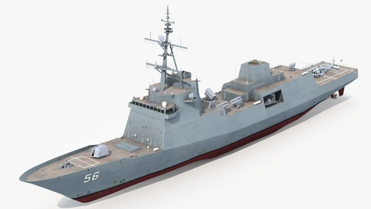 FFGX Frigate with Helicopter 3D model