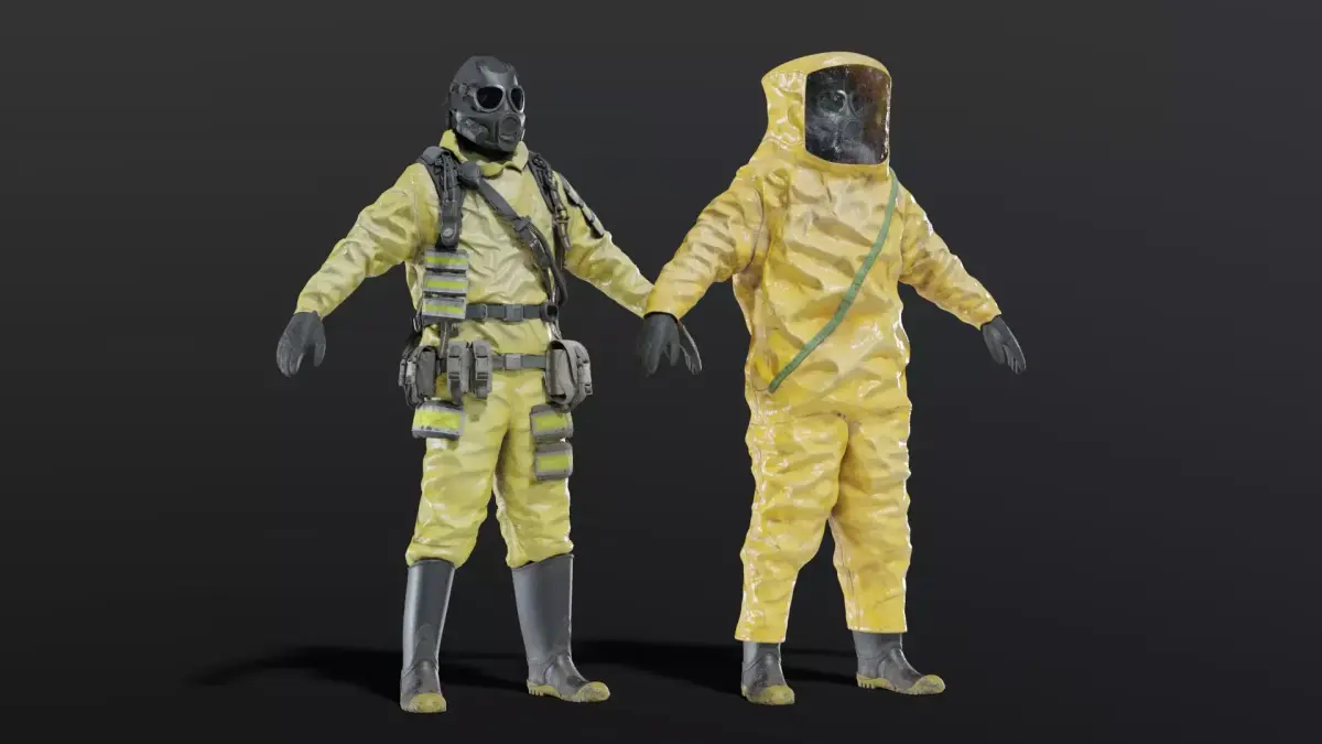 HAZMAT NBC Suit Rigged Free low-poly 3D model