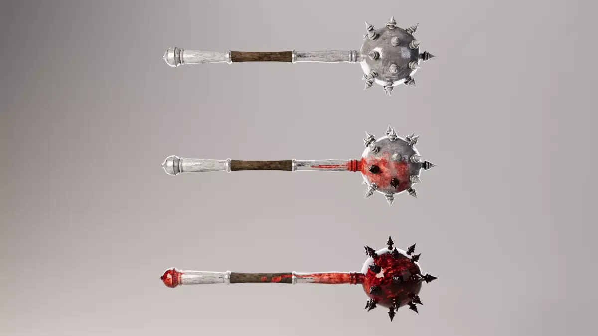 Mace Melee Weapon Collection Low-poly 3D model