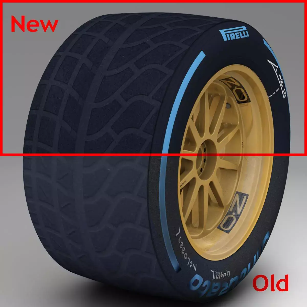 18 inches wet rear tyre Low-poly 3D model
