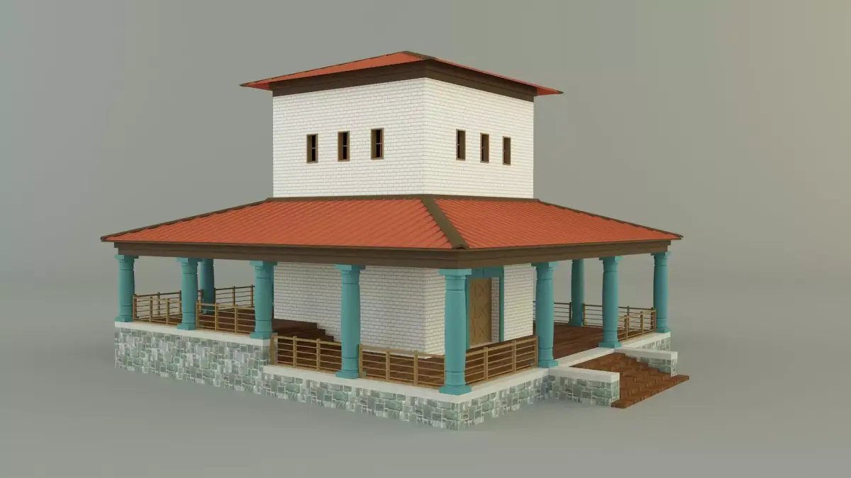 gallo roman temple of mars caturix  3D model