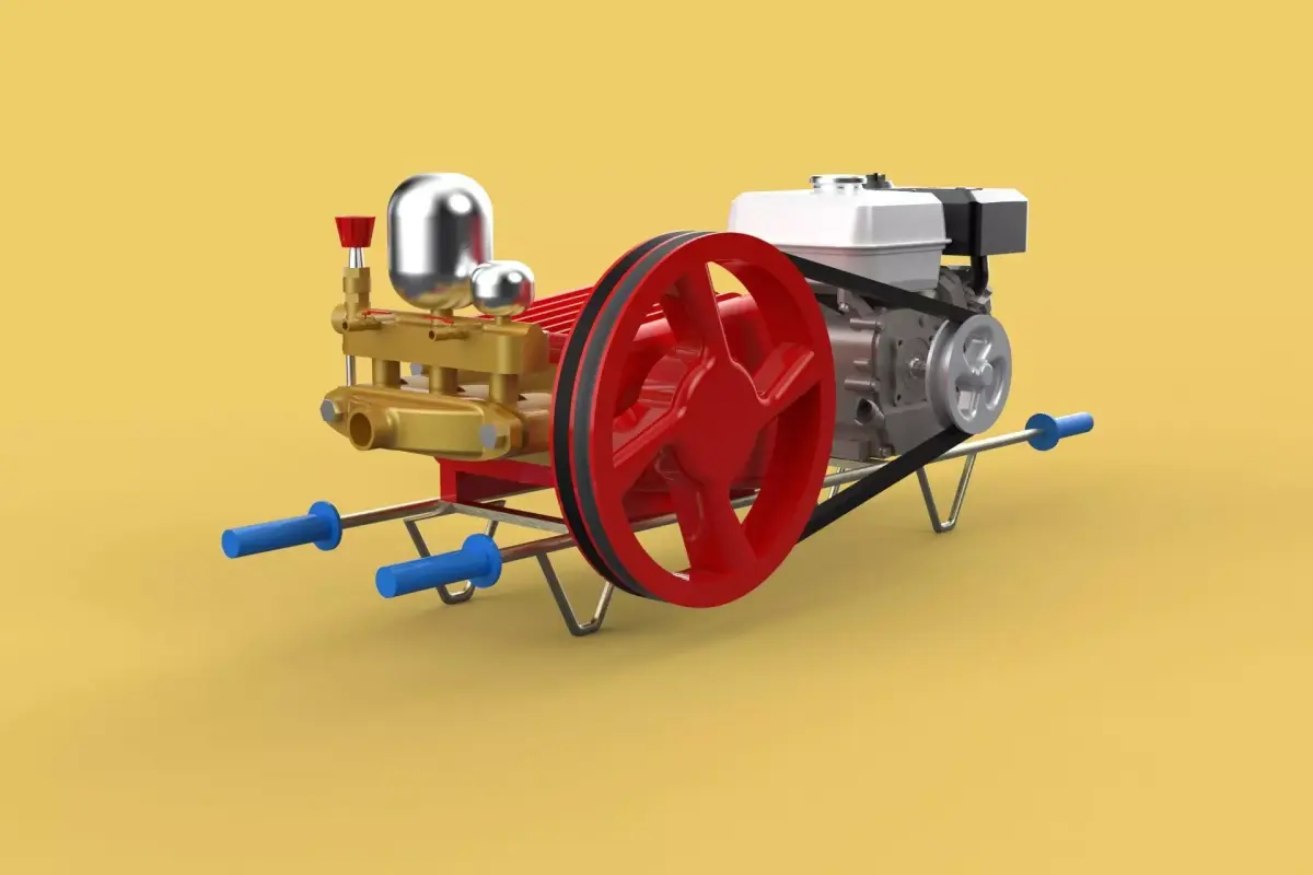 PLUNGER PUMP GASOLINE ENGINE SPRAYER PRESSURE WATER JET CAR WASH 3D model
