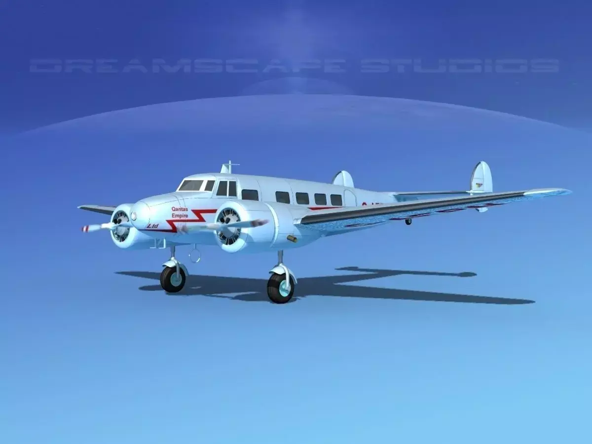 Lockheed L10 Electra Qantas 3D model