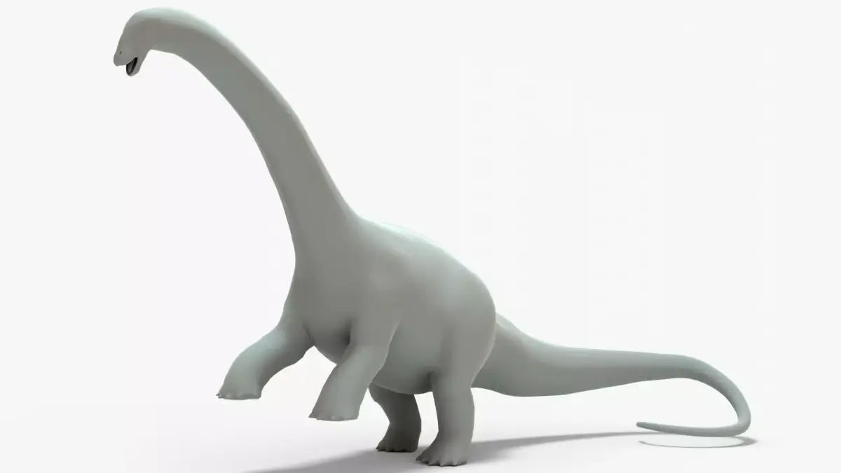Brontosaurus Rigged Basemesh Low-poly 3D model