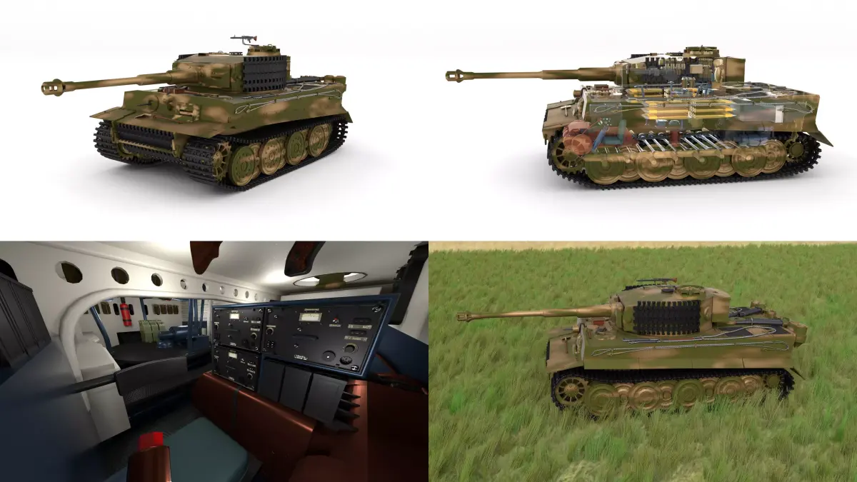 Fully built Panzer Tiger Tank Late 1944 HDRI v2  3D model
