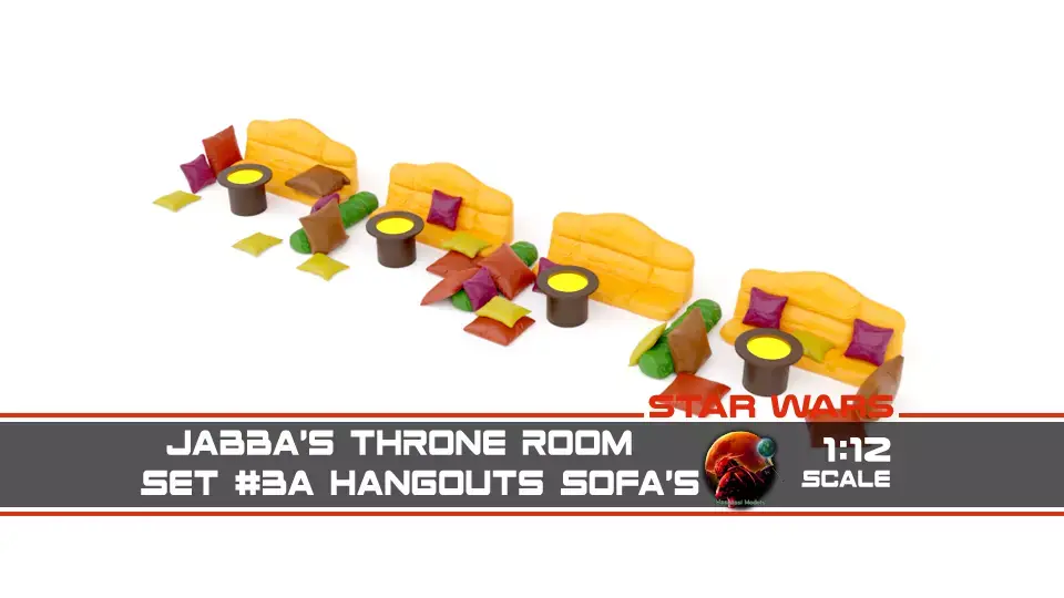Jabbas Throne Room - Set 3a - Sofas and Cushions 1-12 scale 3D print model