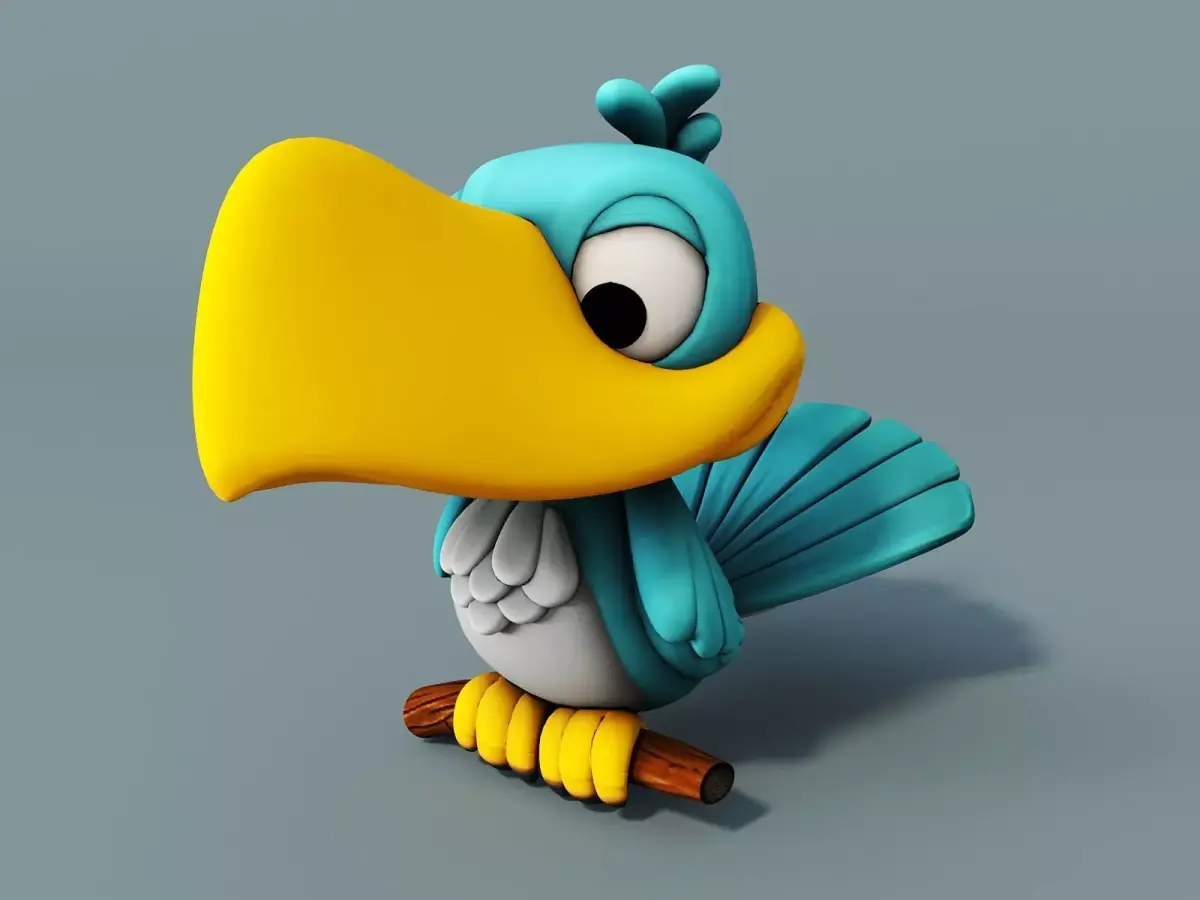 Cartoon bird 3D model buy