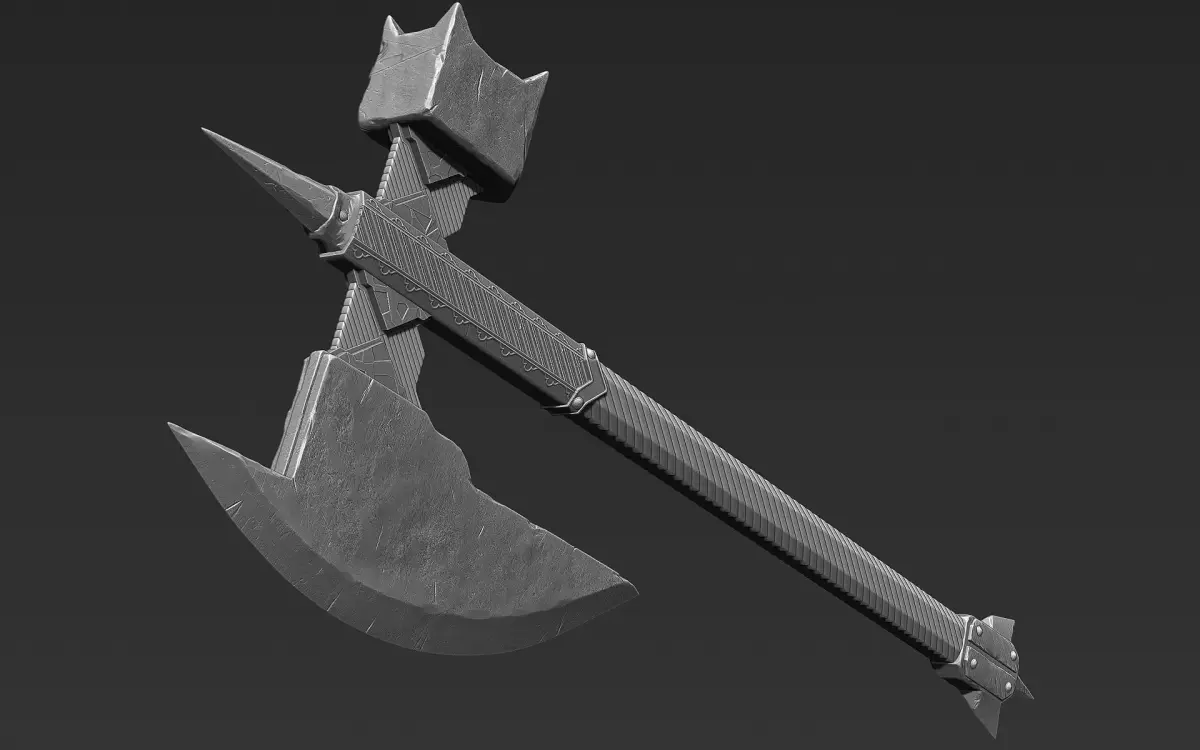 Zbrush Battle Axe 02 3D model