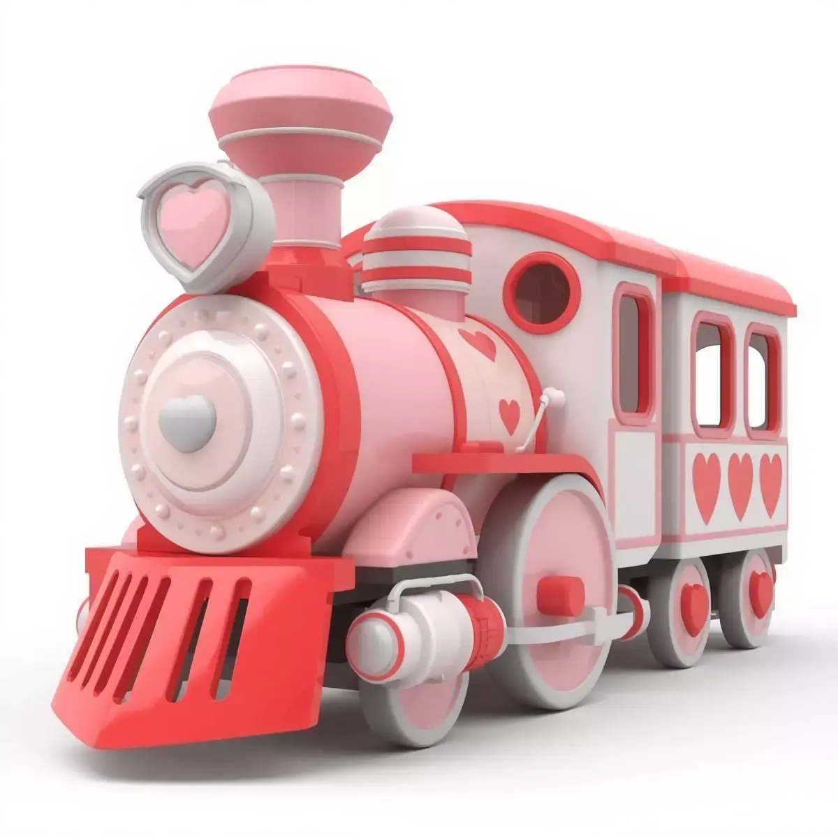 Stylized 3D Valentine Train Model Low-poly 3D model purchase
