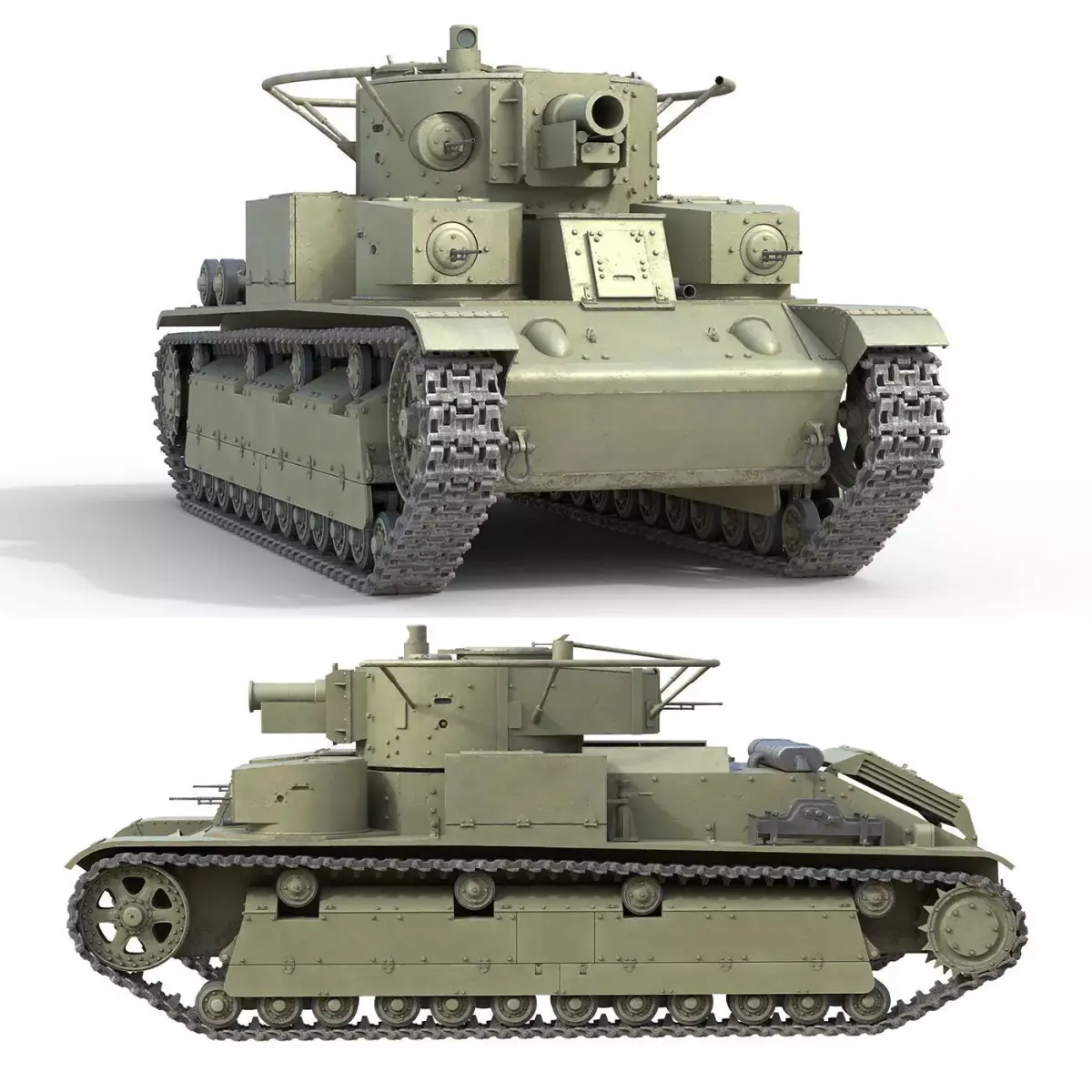 T 28 Medium Tank   r49 Low-poly 3D model