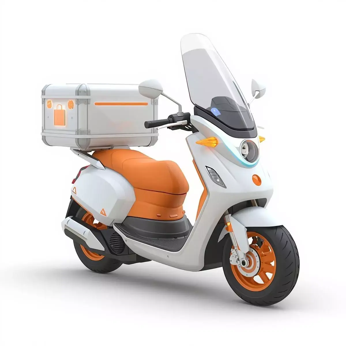 Futuristic Cartoon Delivery Motorcycle 3D Model Low-poly 3D model
