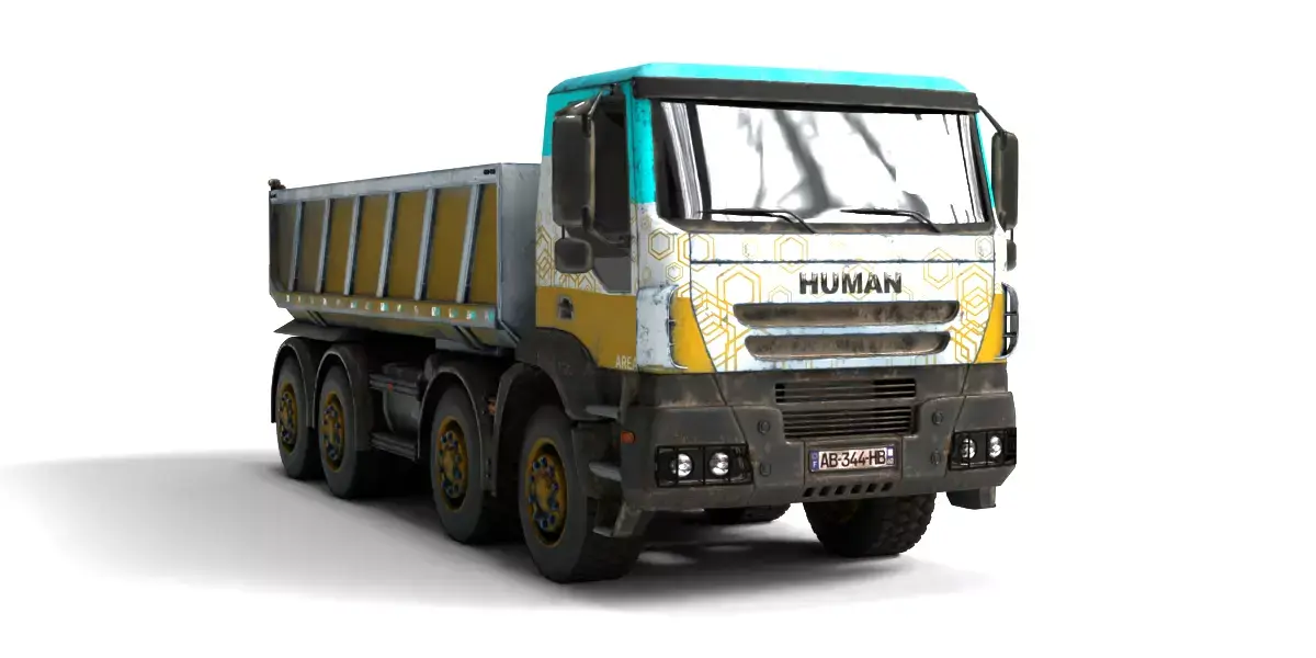 Rigged Dump Truck 3D Model 3D model