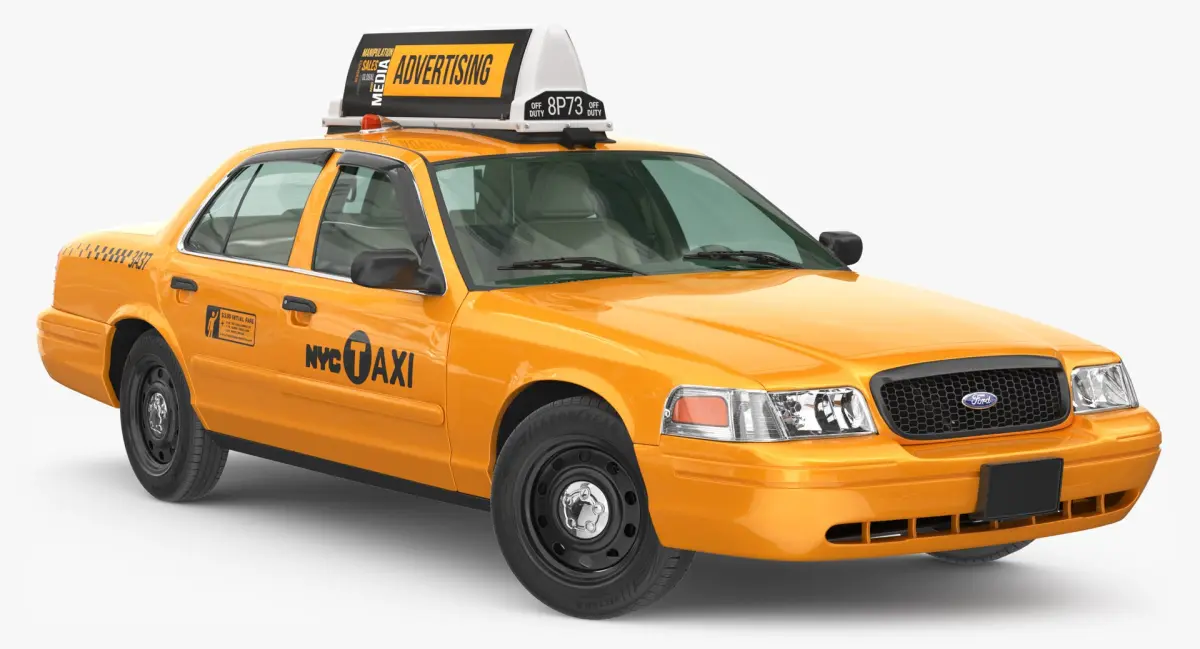 Ford Crown Victoria 2009 yellow NYC Taxi Cab 3D model