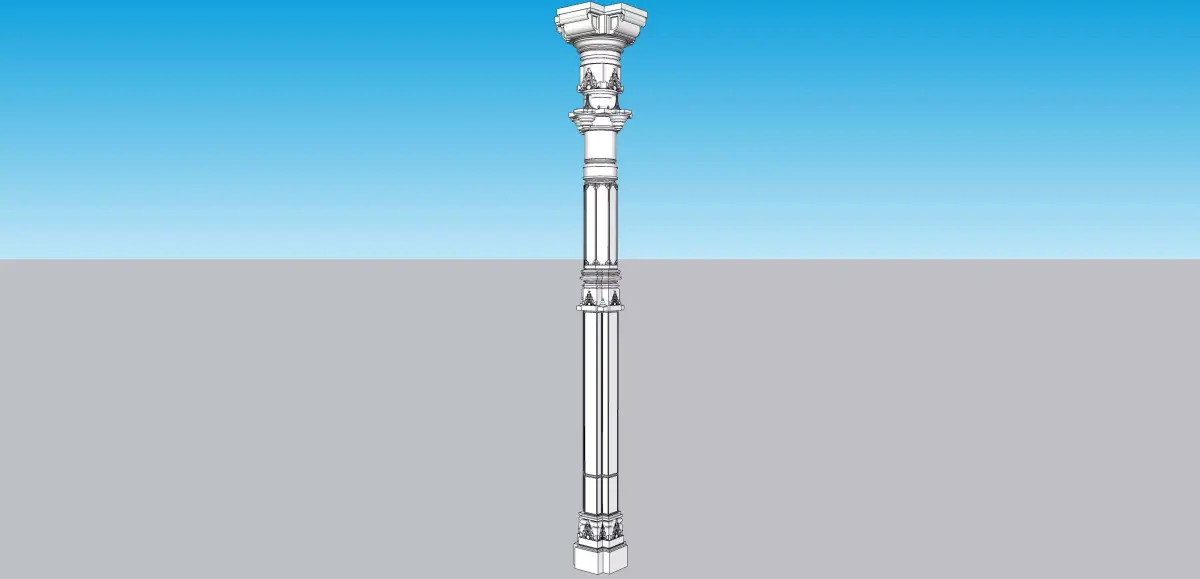 indian jodhpuri stone piller column 3D model order