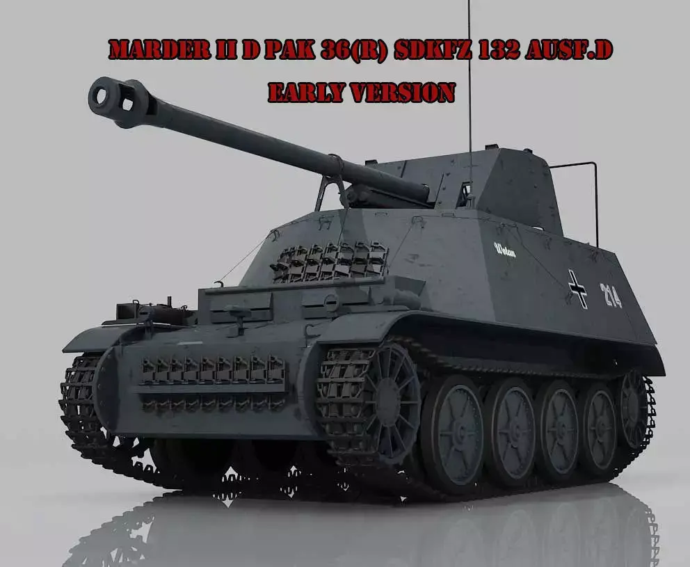 Marder II D Pak36R Sdkfz 132 Early Version 3D model