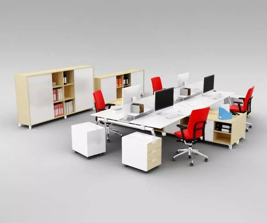 Office Interior Furniture Set 3D model
