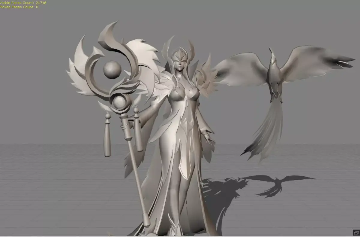 Pharsa Empress Phoenix Low-poly 3D model