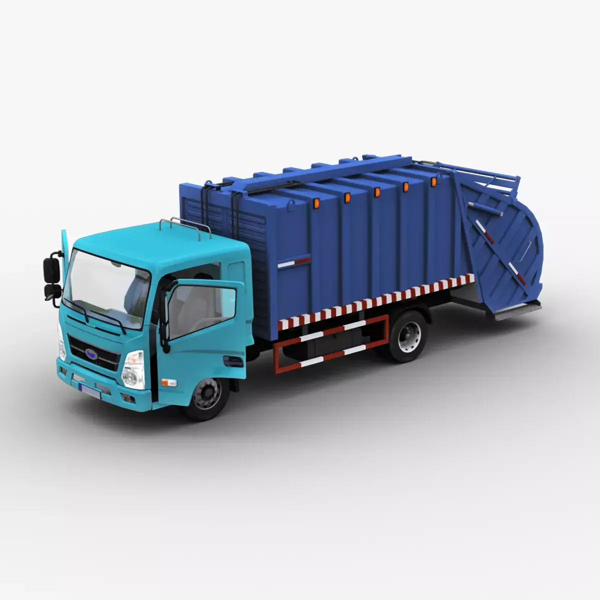 Garbage Truck with interior Low-poly 3D model