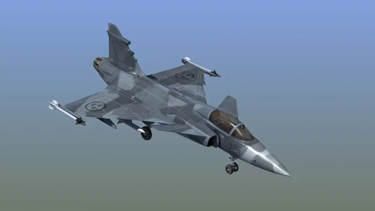 JAS 39 Gripen Low-poly 3D model