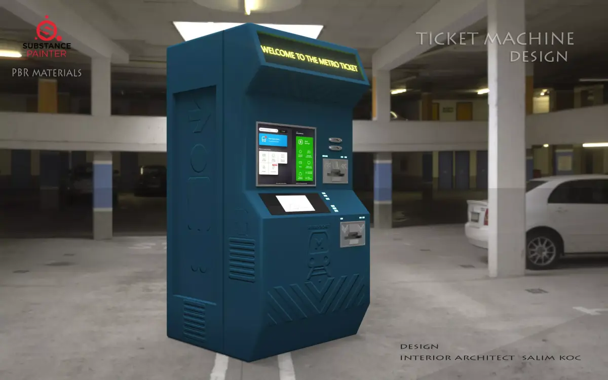 Ticket Machine 3D model Low-poly 3D model