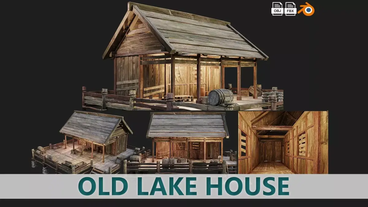 Old Lake House 23 PBR 4K GameReady Low-poly 3D model