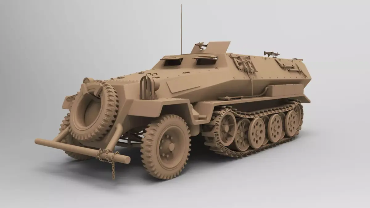 ww2 sdkfz 251 HighPoly  transport Vehicle  3D model